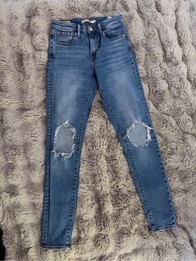 Levi's Medium Blue Ripped Skinny Jeans